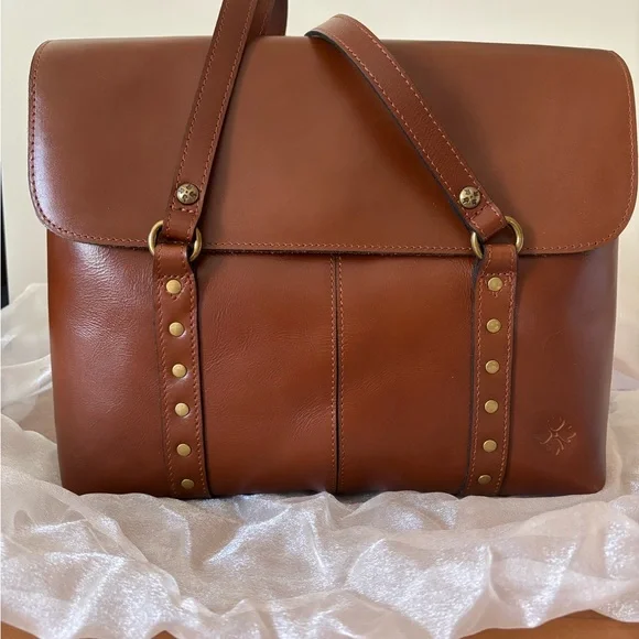Patricia Nash Tan Leather Briefcase style Tote bag Heritage Amersham - Picture 1 of 16